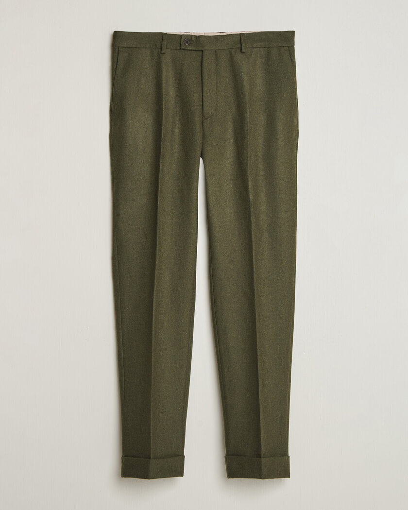Morris Flannel Suit Trousers Green – Green