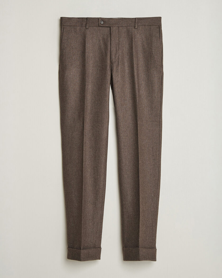 Morris Flannel Suit Trousers Brown – Brown