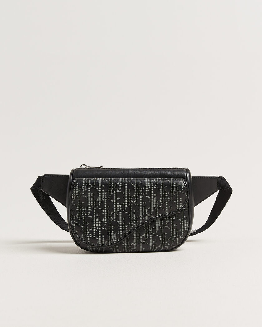Dior Pre-Owned Saddle Bag Oblique Leather Black – Black