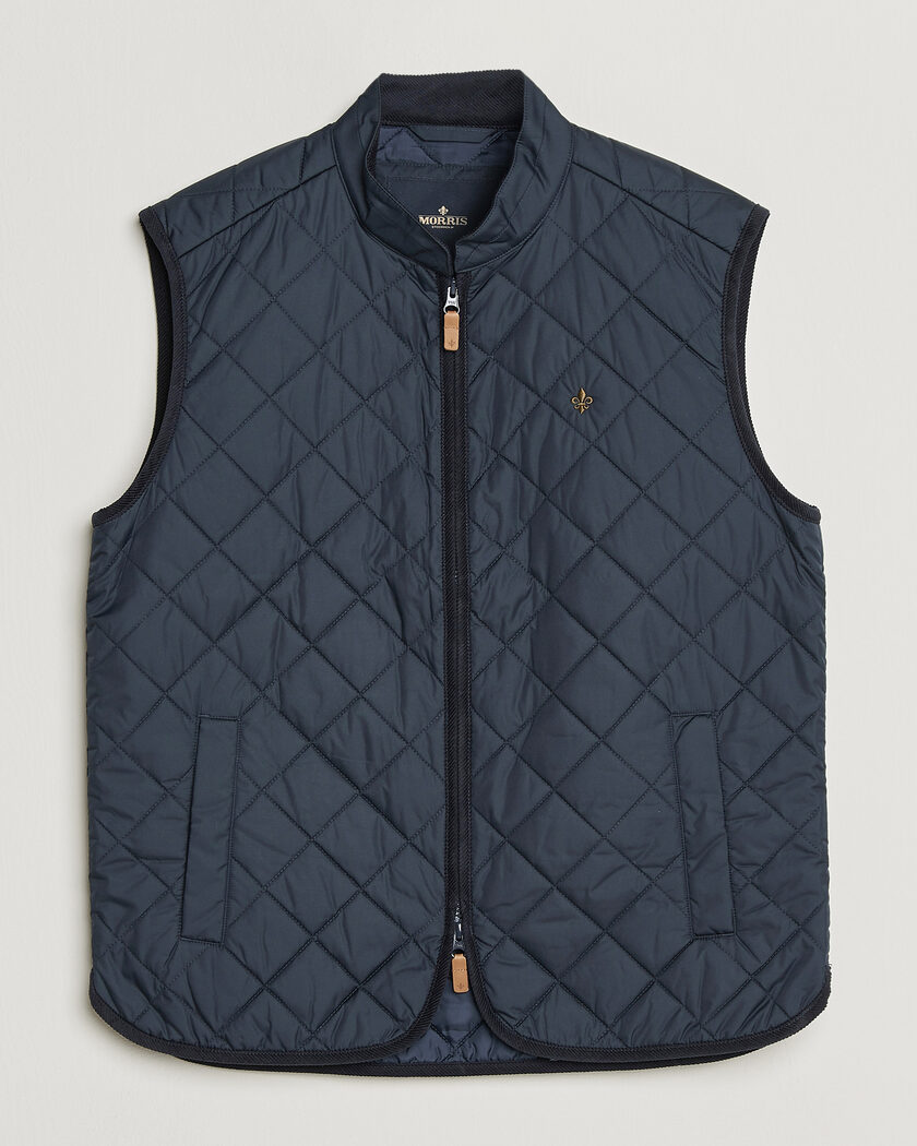 Morris Teddy Quilted Vest Old Blue – Blue