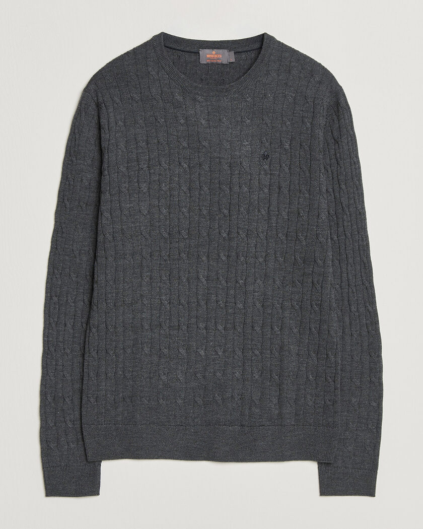 Morris Merino Cable O-Neck Grey – Grey