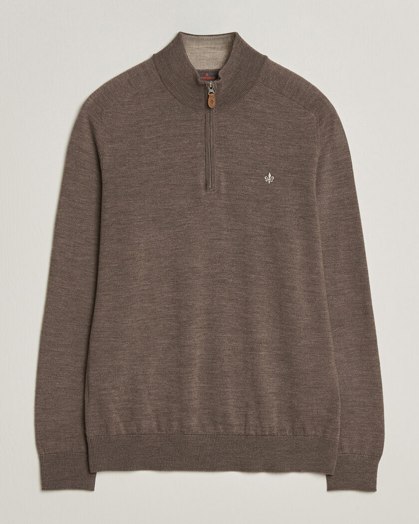 Morris John Merino Half Zip Brown – Brown
