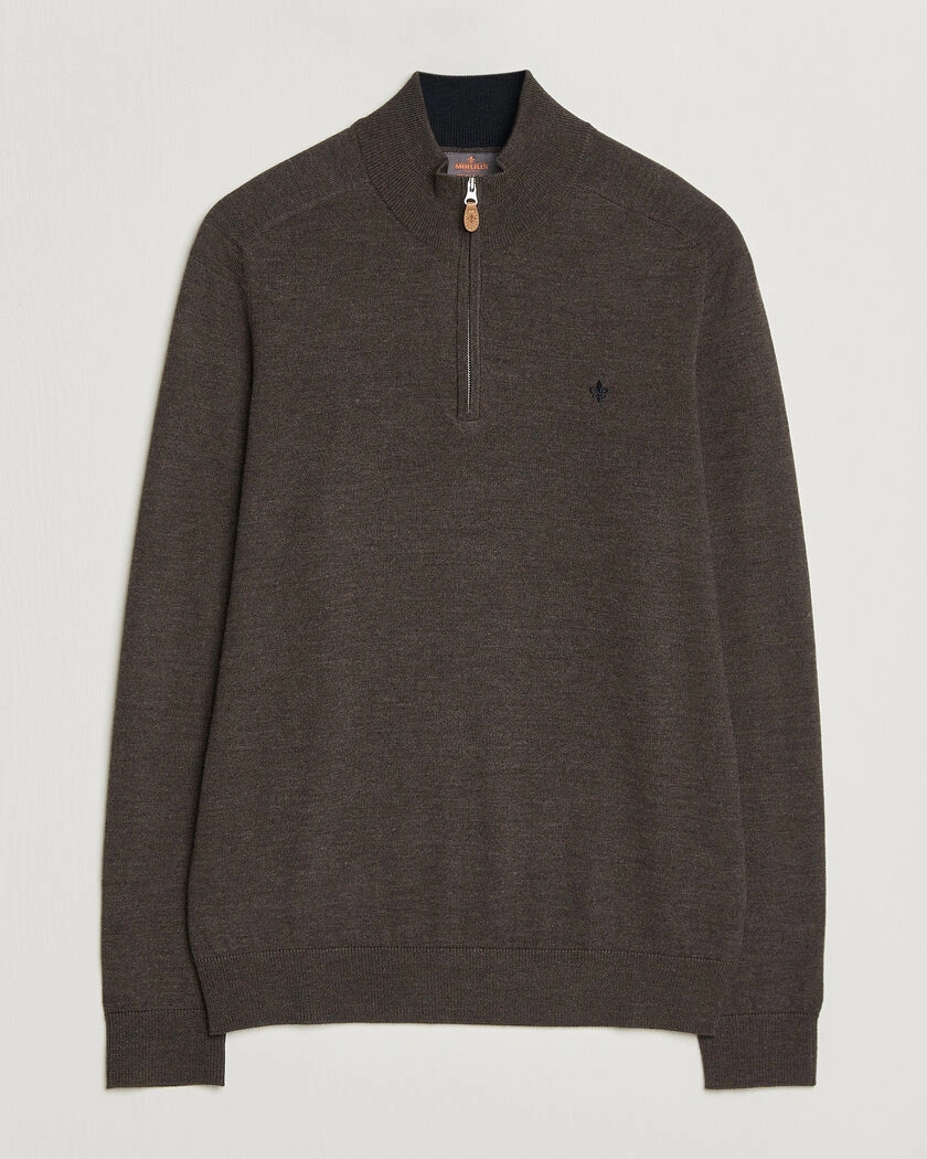 Morris John Merino Half Zip Brown – Brown