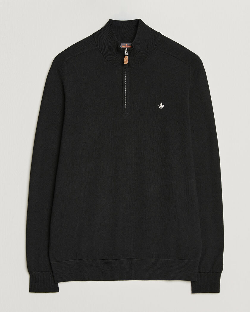  Morris John Merino Half Zip Black – Black