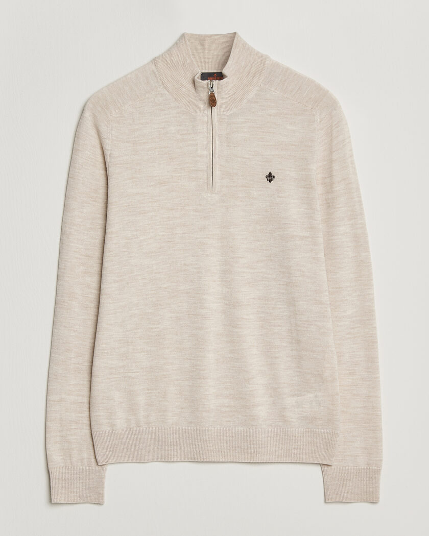 Morris John Merino Half Zip Off White – White