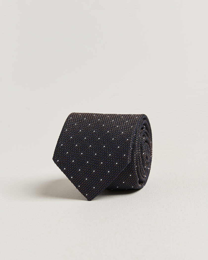 Amanda Christensen Silk Grenadine Dot 8cm Tie Brown – Brown