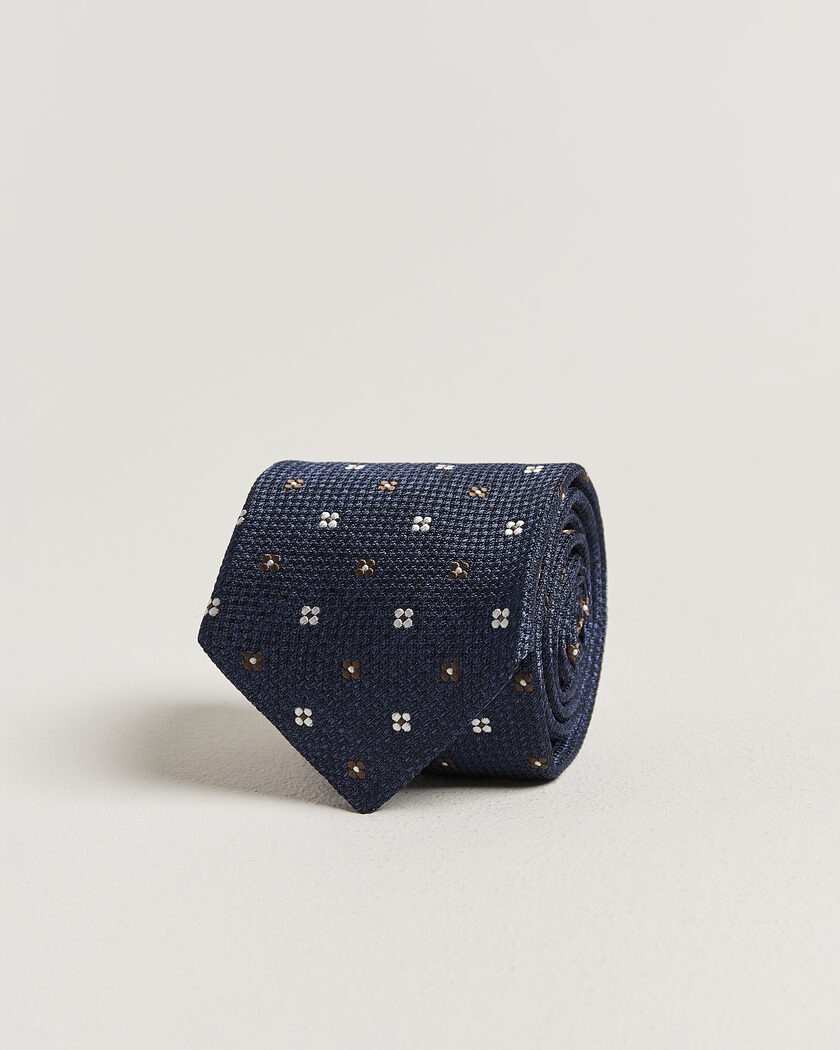 Amanda Christensen Silk Flower 8cm Tie Navy – Blue