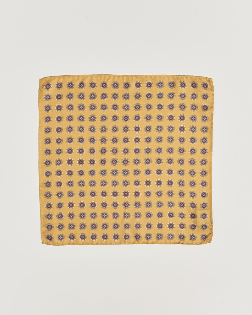  Amanda Christensen Silk Twill Medallion Pocket Square Yellow – Yellow