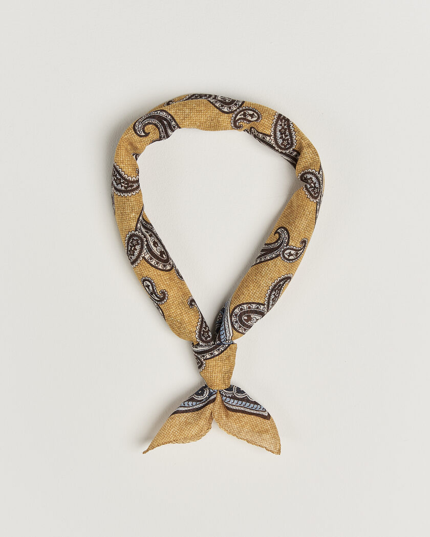 Amanda Christensen Cotton Voile Printed Paisley Bandana Yellow – Yellow