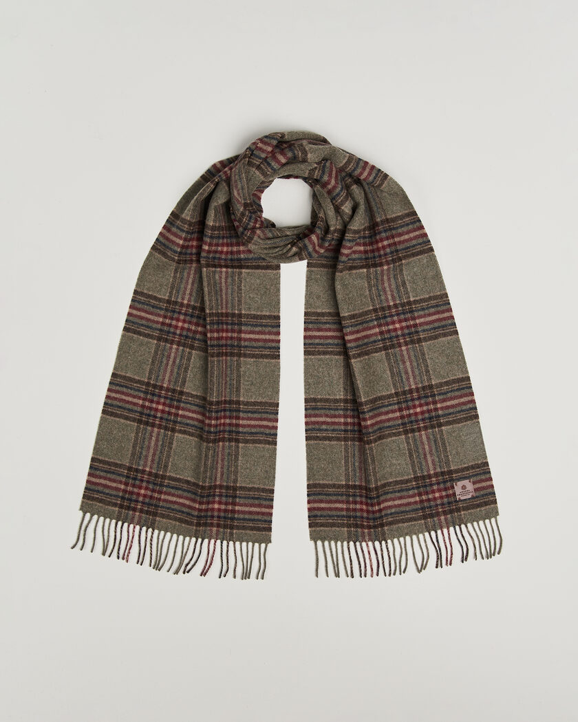 Amanda Christensen Wool Check Scarf Green – Green