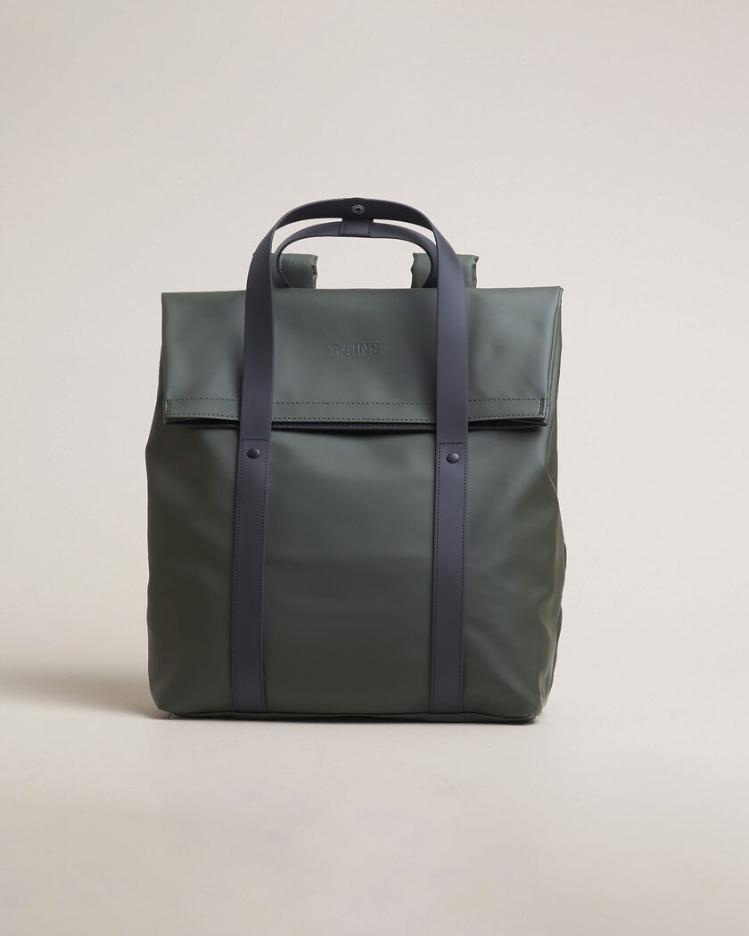RAINS 2 Way Tote Backpack Black Green – Green