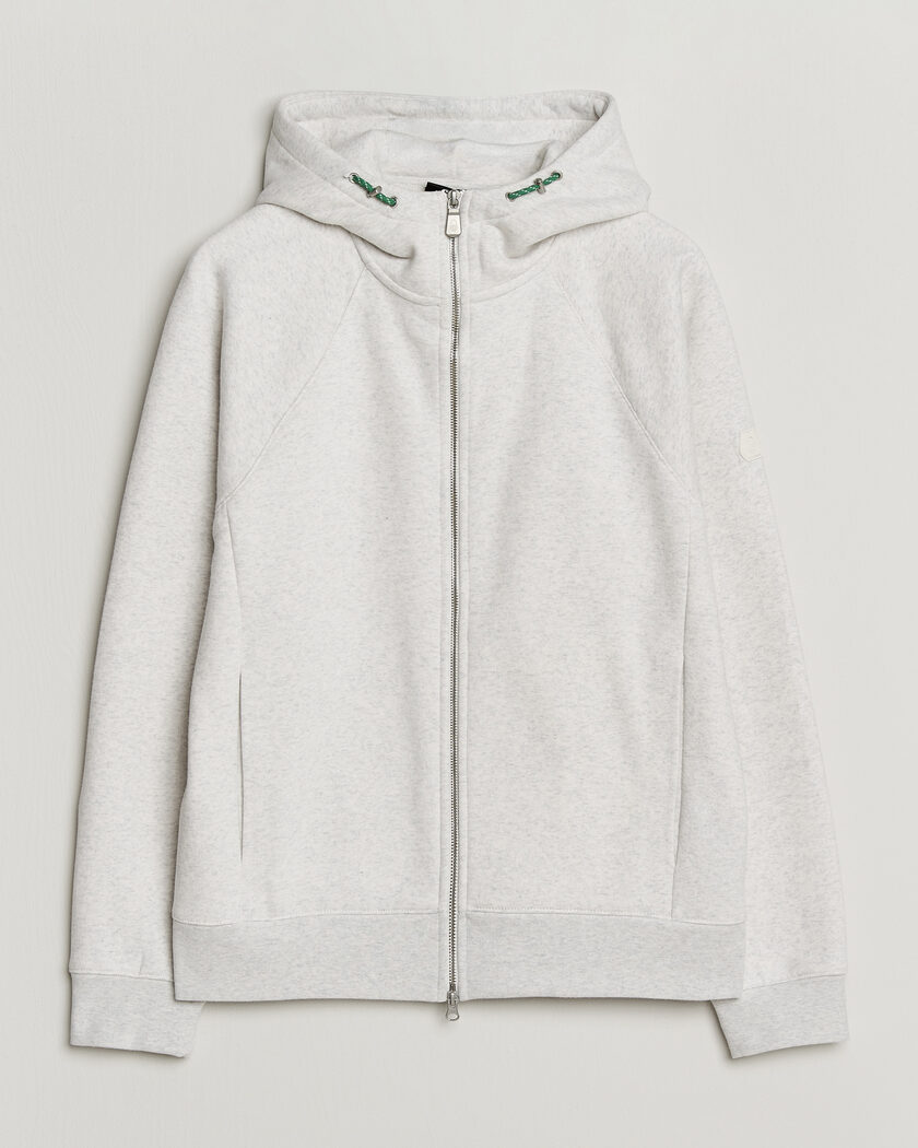 Sunspel Loopback Full Zip Hoodie Grey Melange at CareOfCarl.com