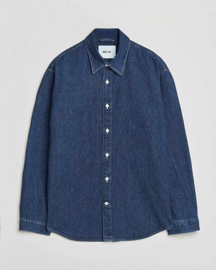 J.Lindeberg Celian Seersucker Overshirt Navy at CareOfCarl.com