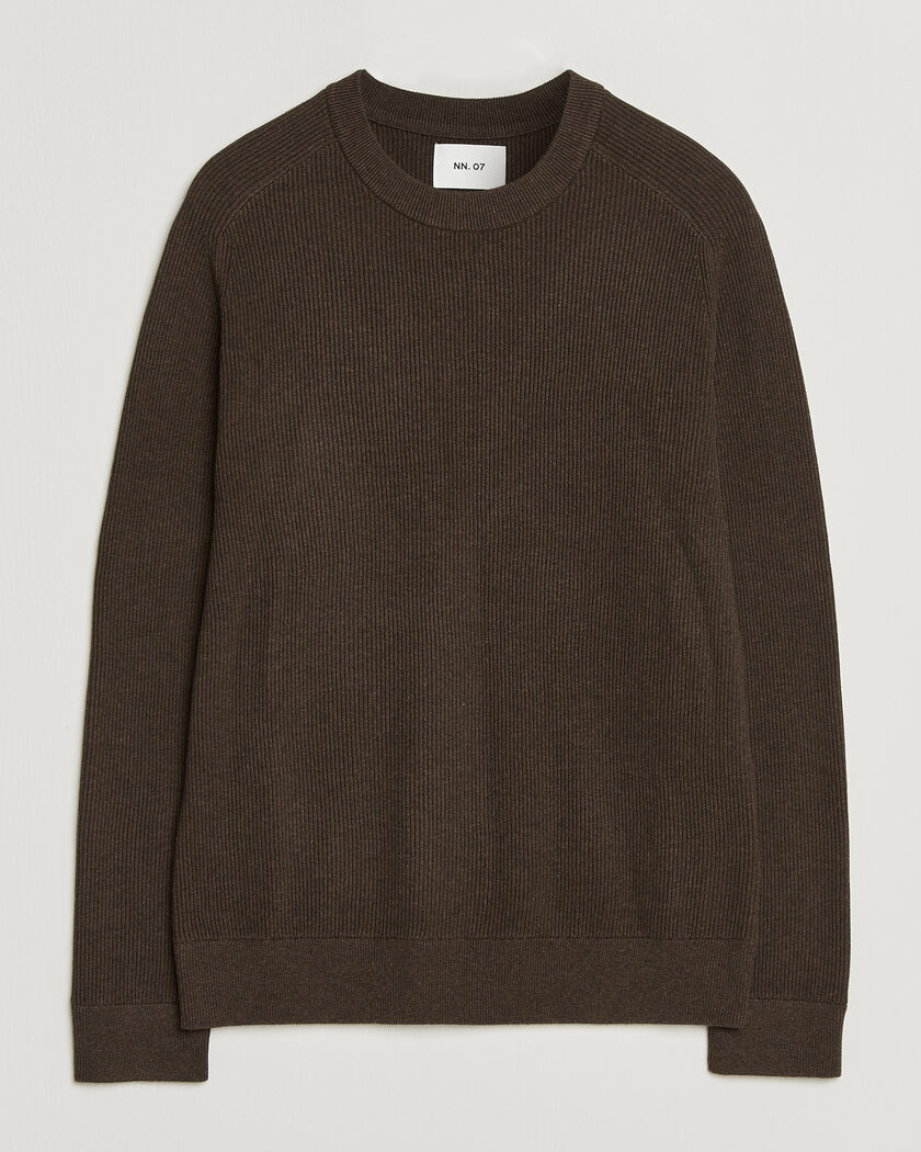 NN07 Kevin Cotton Knitted Sweater Deep Truffle – Brown