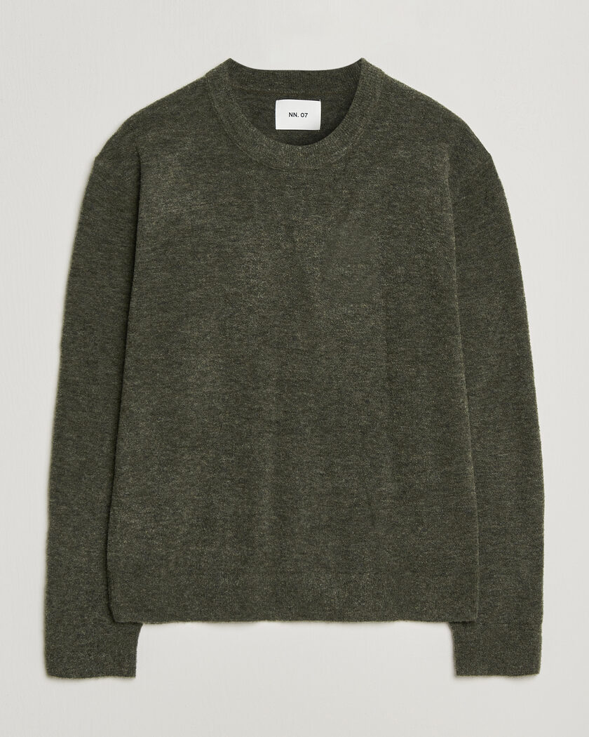 NN07 Gavin Brushed Wool Knitted Sweater Dark Army – Green