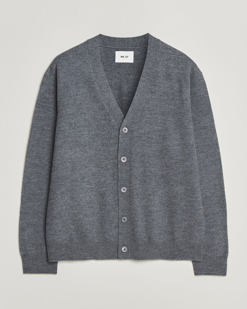 John Smedley Petworth Extra Fine Merino Cardigan Charcoal at