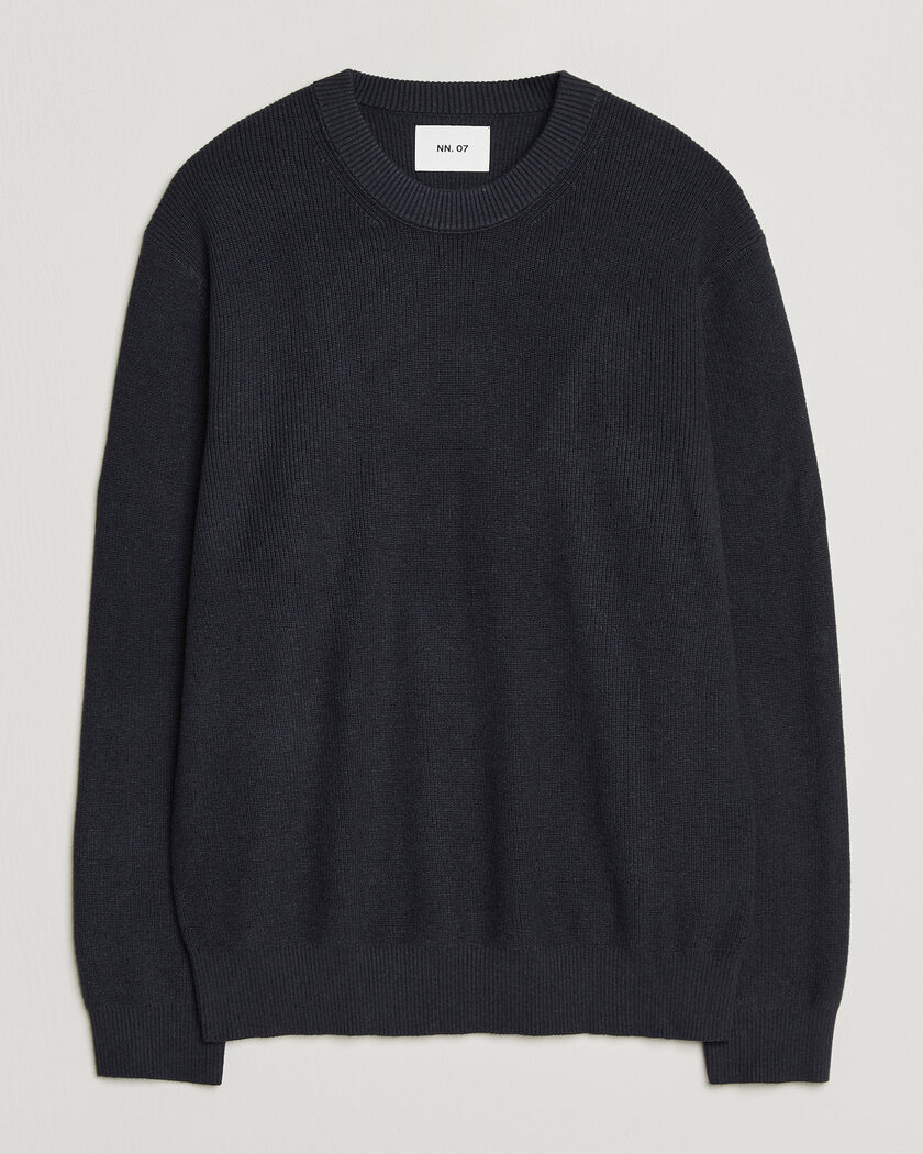 NN07 Hope Cotton/Cashmere Rib Knitted Sweater Navy – Blue