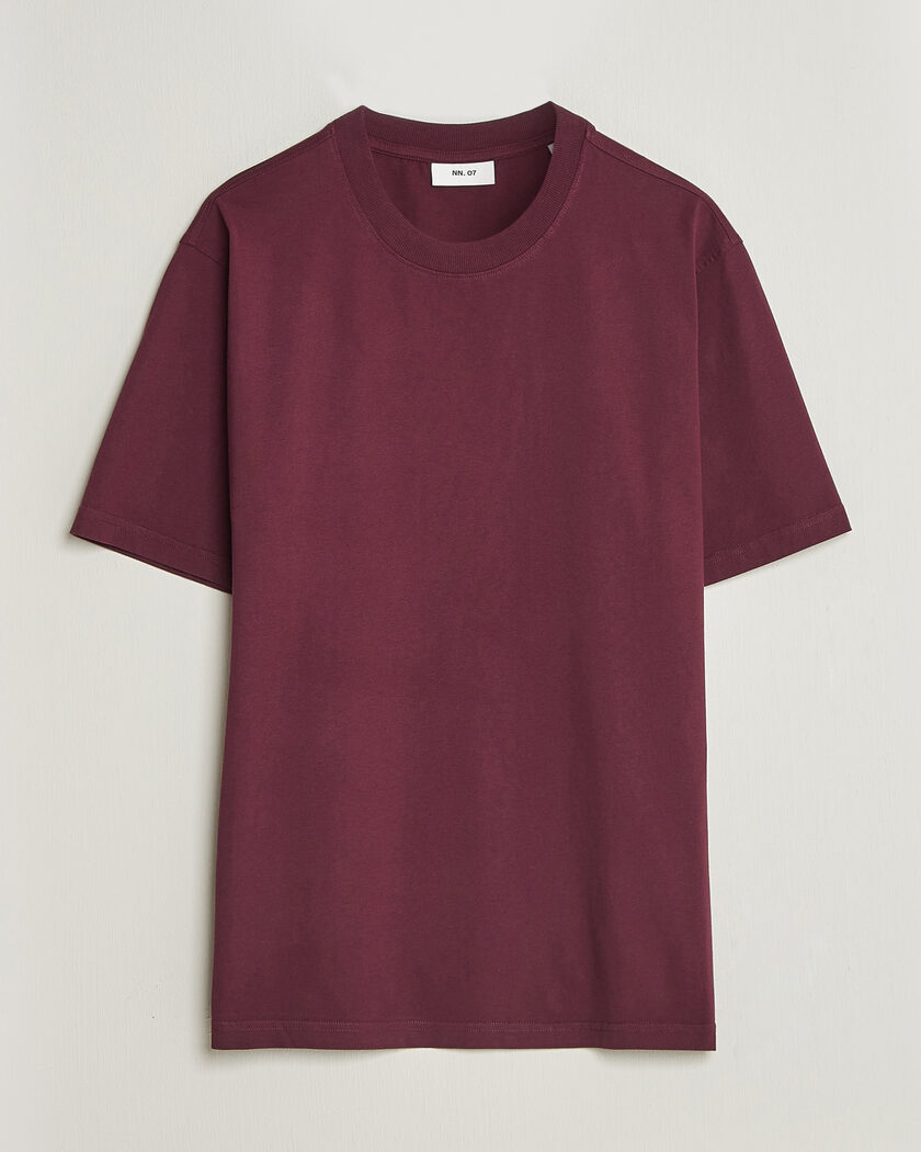 NN07 Adam Crew Neck T-Shirt Winetasting – Red