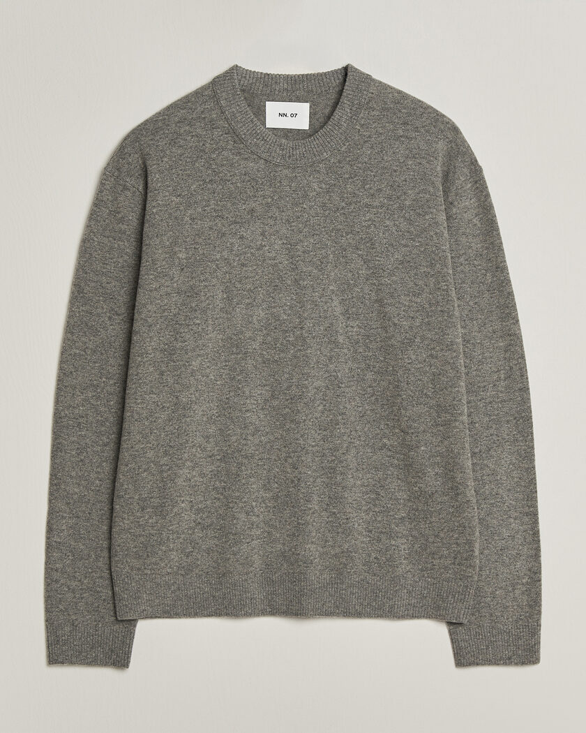 NN07 Raz Lambswool Knitted Sweater Grey Melange – Grey