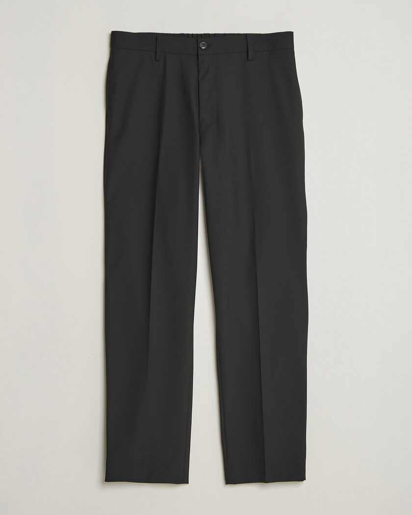 NN07 Brendan Wool Drawstring Trousers Black – Black