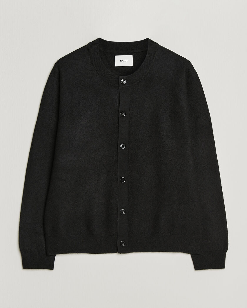  NN07 Jasper Soft Boiled Wool Cardigan Black – Black