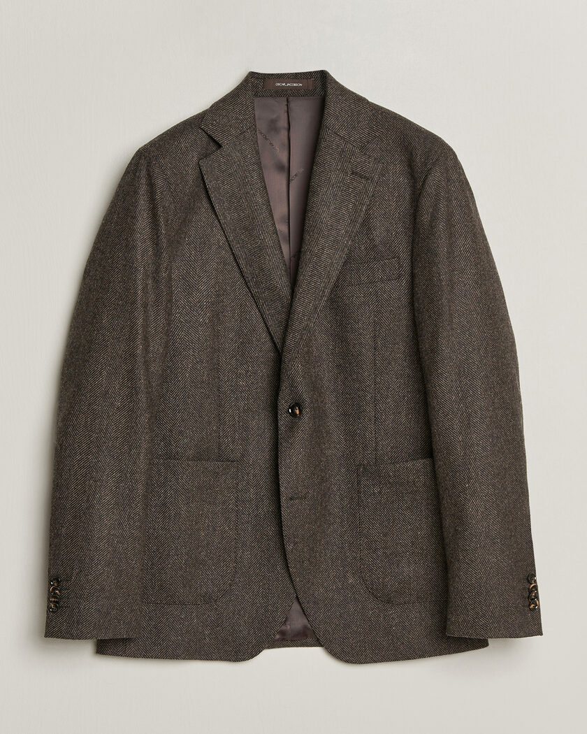 BEAMS PLUS Double Breasted Plaid Wool Blazer Green Plaid at