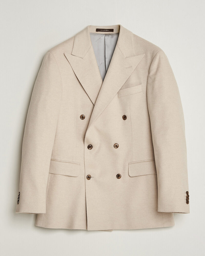  Oscar Jacobson Richard Wool/Cashmere DB Blazer Creme – Beige
