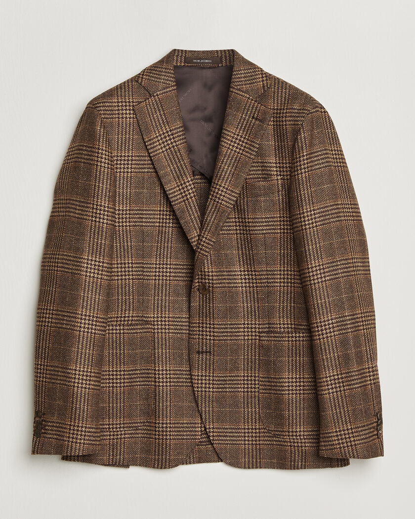 Boglioli K Jacket Wool Check Blazer Dark Brown at CareOfCarl.com