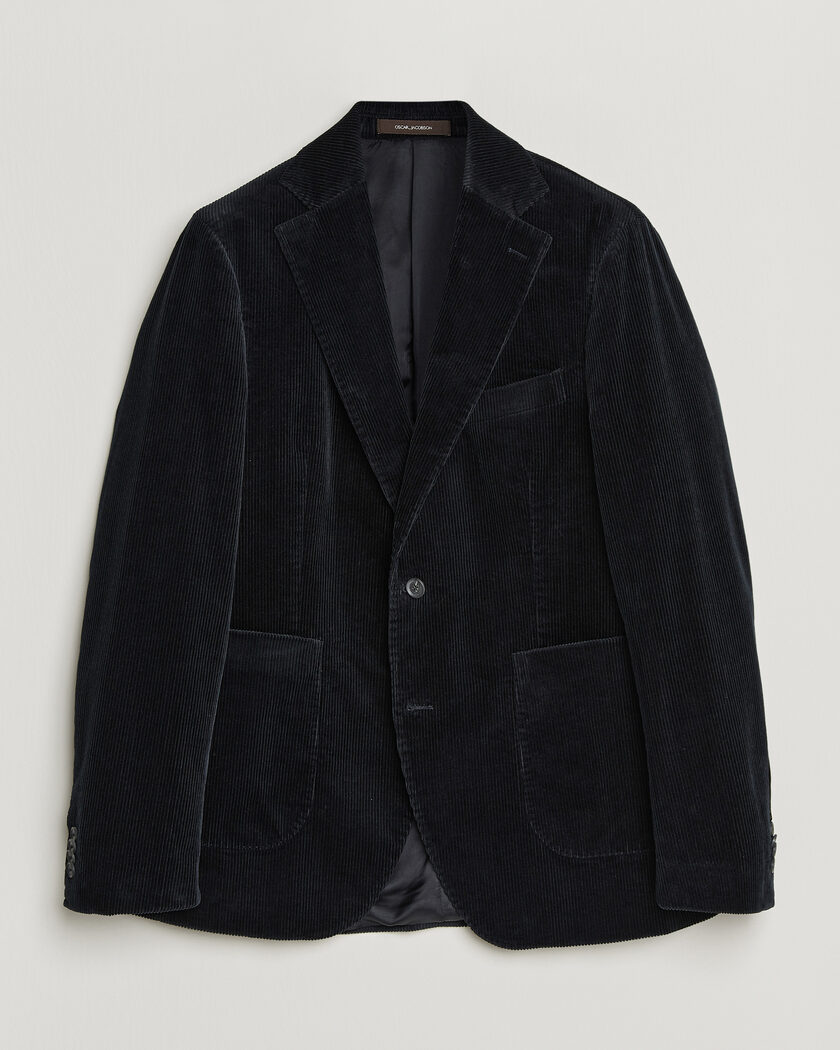 Oscar Jacobson Fogerty Patch Pocket Cord Blazer Navy – Blue