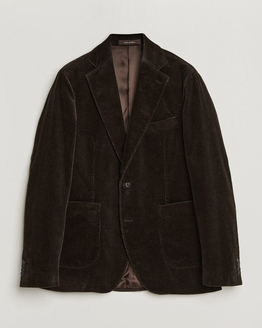 Oscar Jacobson Fogerty Patch Pocket Cord Blazer Dark Brown – Brown