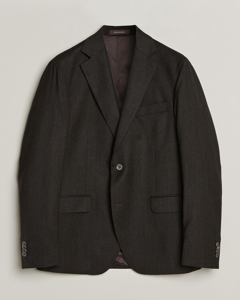 Tagliatore Check Wool Blazer Brown 48 at CareOfCarl.com
