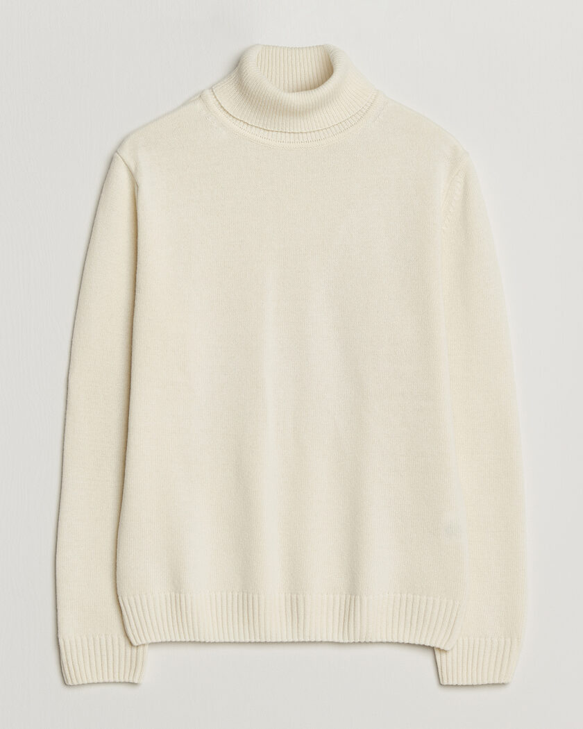 Stenströms Brushed Merino Rollneck Off White – White