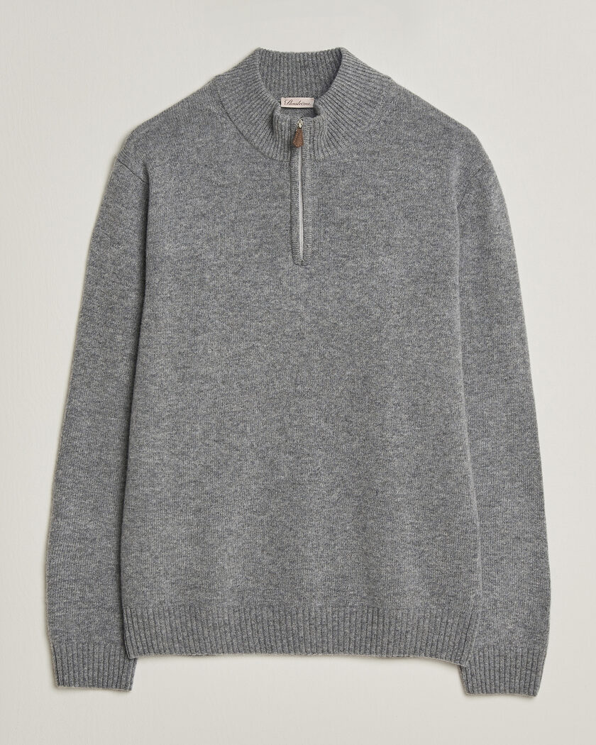 Stenströms Brushed Merino Half-Zip Grey – Grey