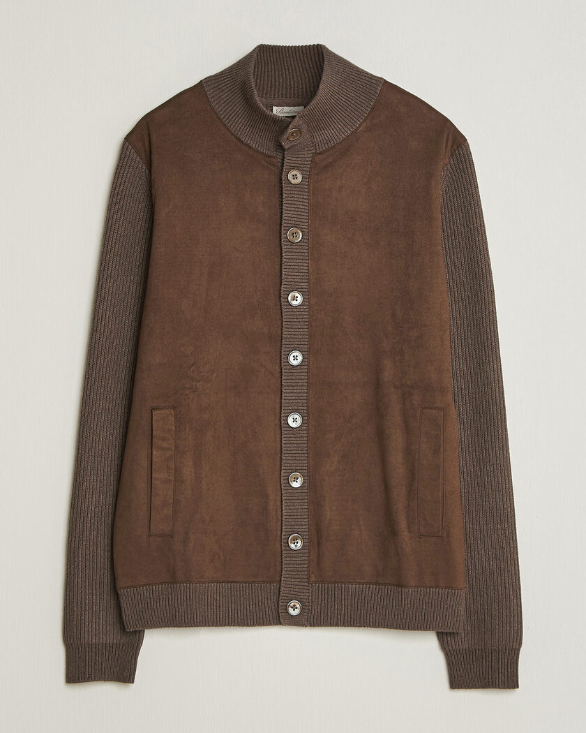 Stenströms Knitted Hybrid Alcantara Jacket Brown – Brown