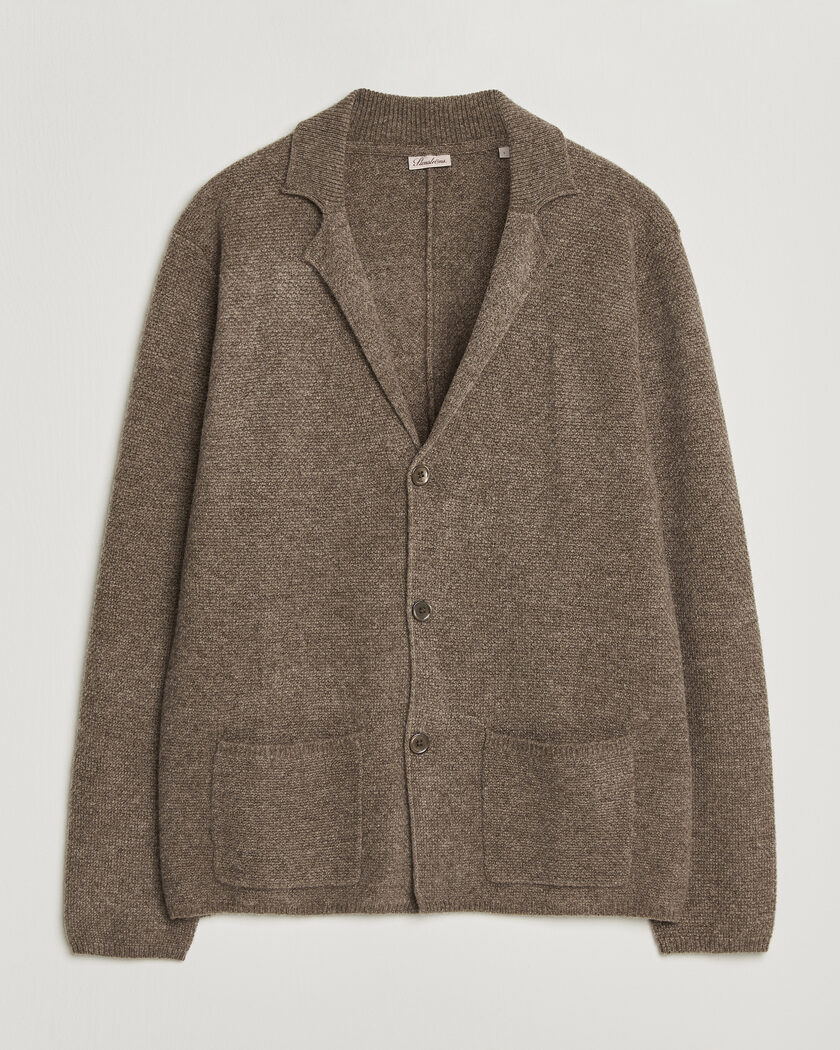 Stenströms Knitted Yak/Merino Cardigan Blazer Brown – Brown