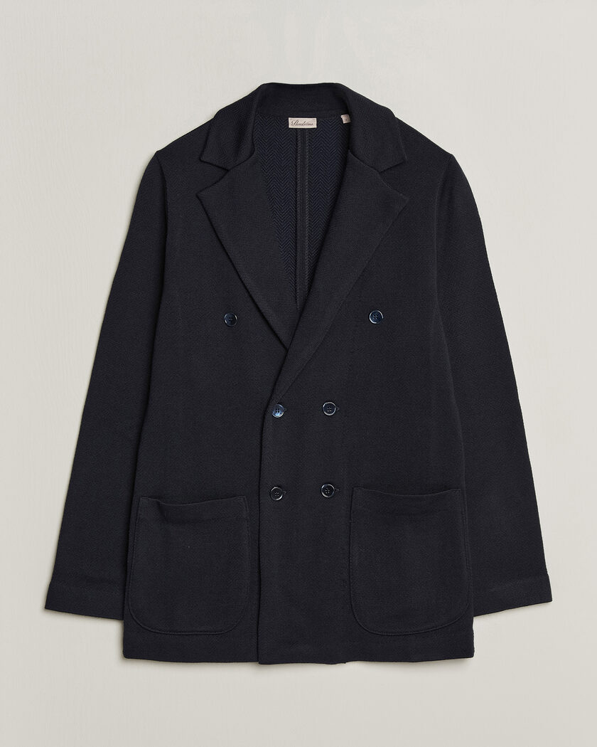 Lardini Knitted Wool Blazer Navy at CareOfCarl.com