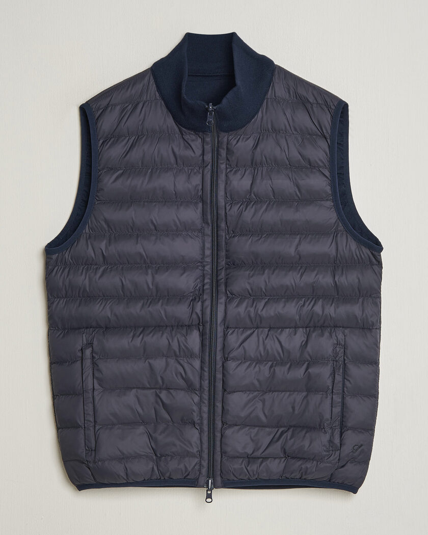 Stenströms Reversible Knitted Merino/Nylon Vest Navy – Blue
