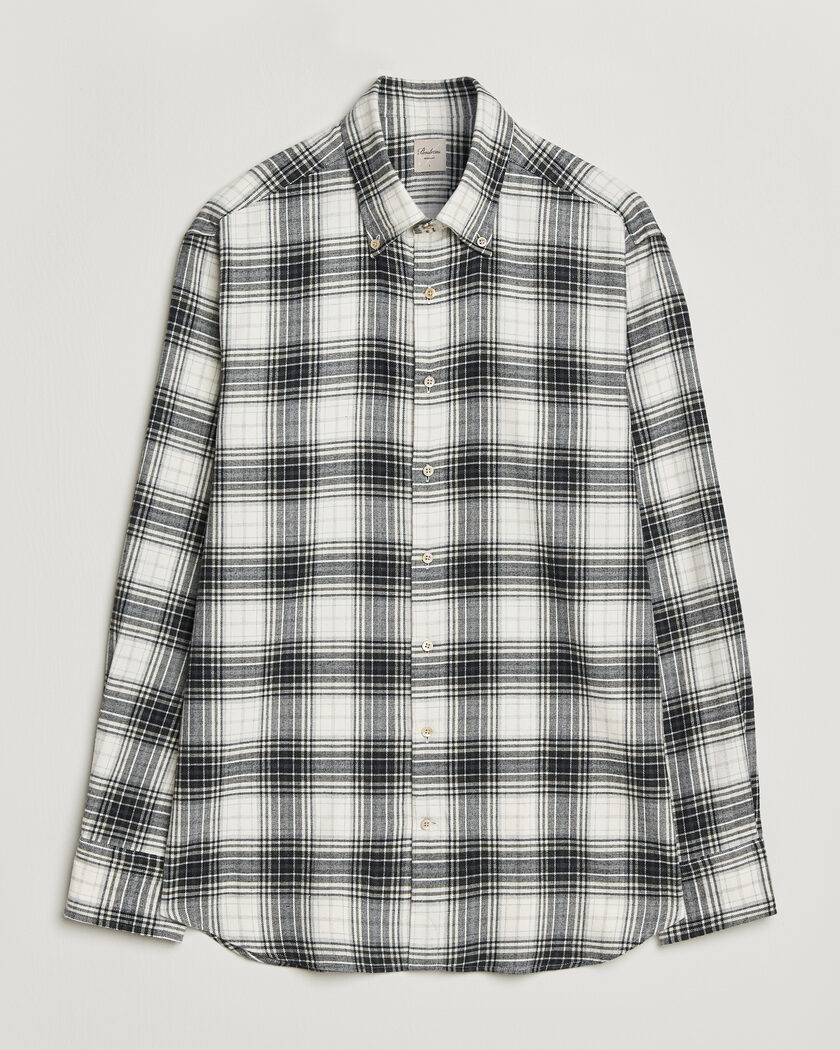 Stenströms Regular Fit Check Button Down Flannel Shirt Grey – Grey