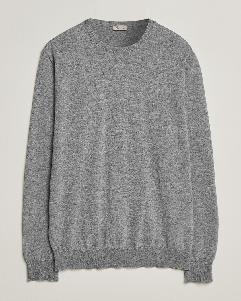 Stenströms Merino Crew Neck Grey Mouline – Grey
