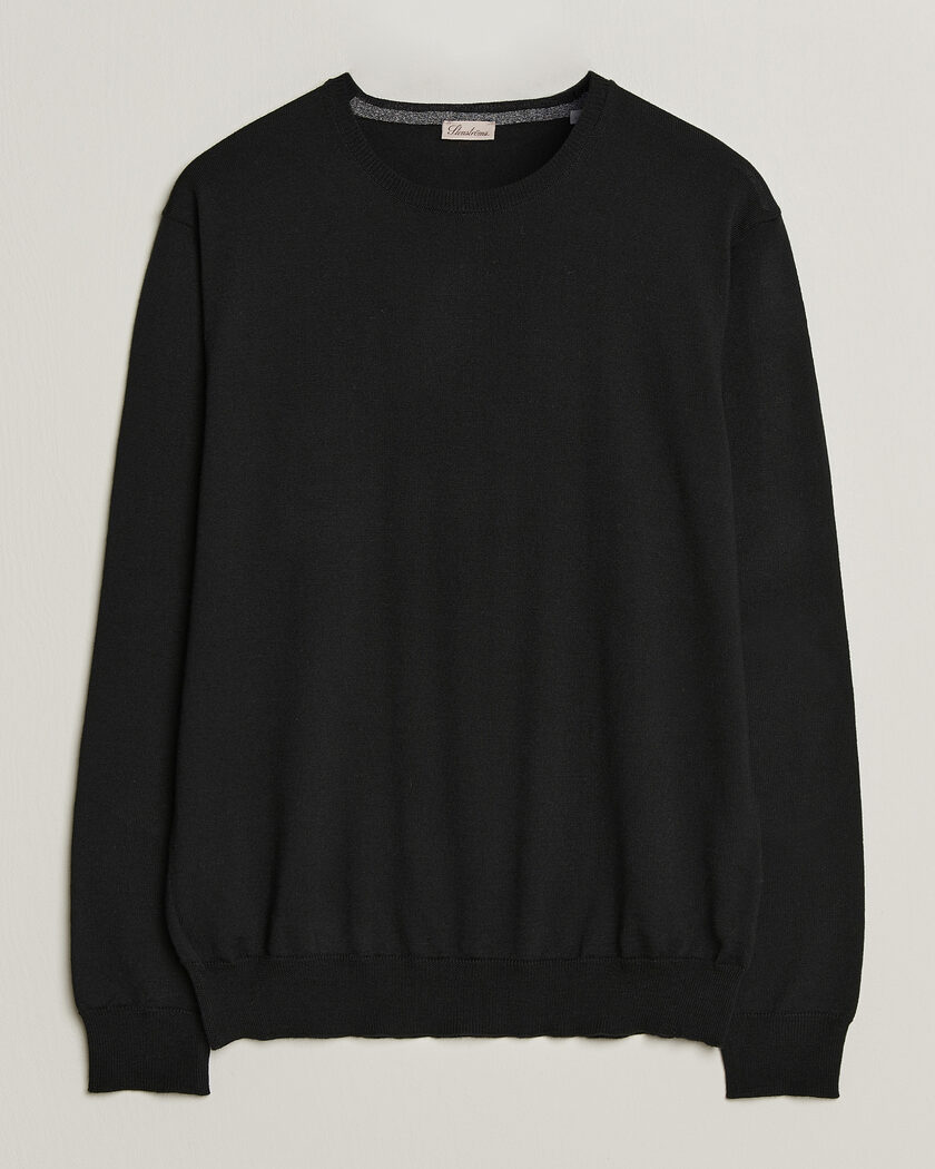 Stenströms Merino Patch Crew Neck Black – Black