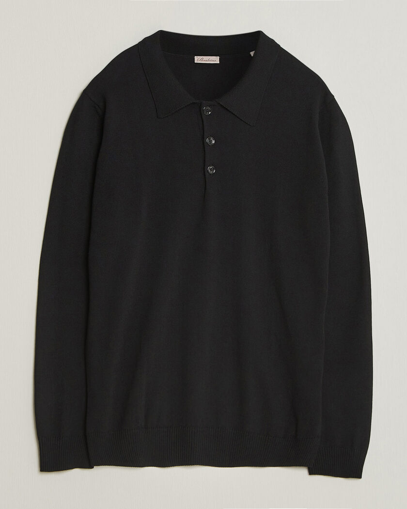 Auralee Cashmere/Silk Skipper Polo Black at CareOfCarl.com