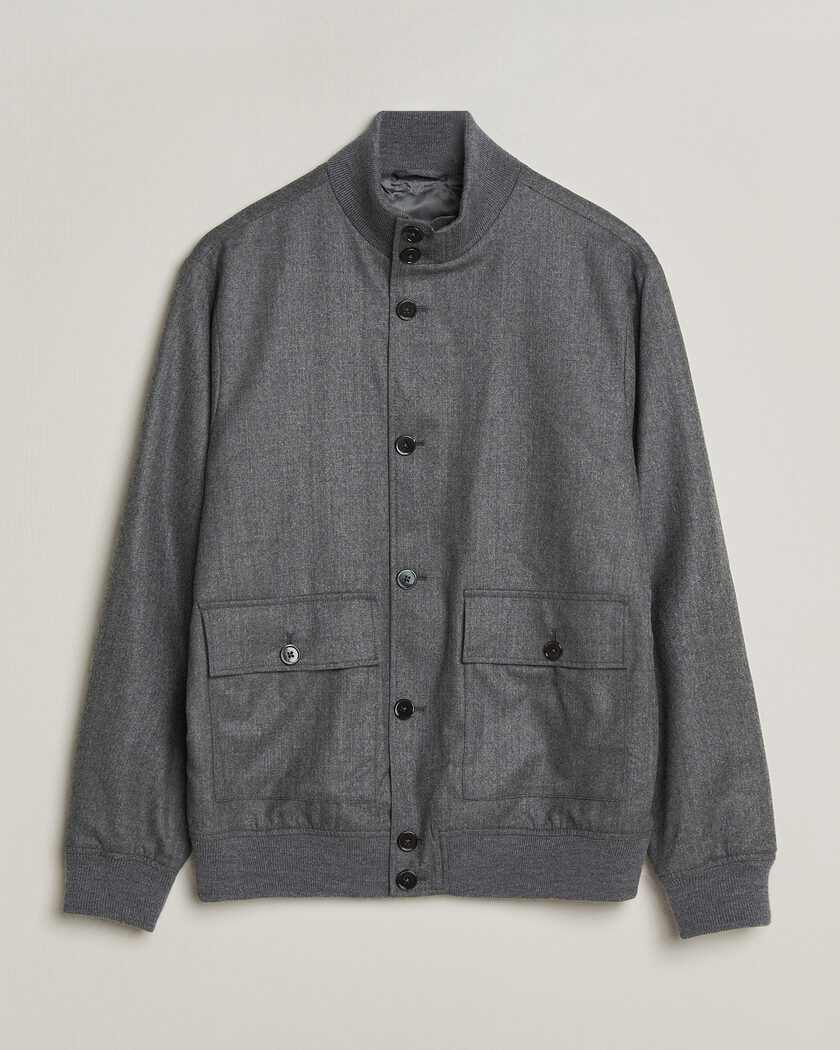 Jil Sander Back Logo Bomber Jacket Grey at CareOfCarl.com