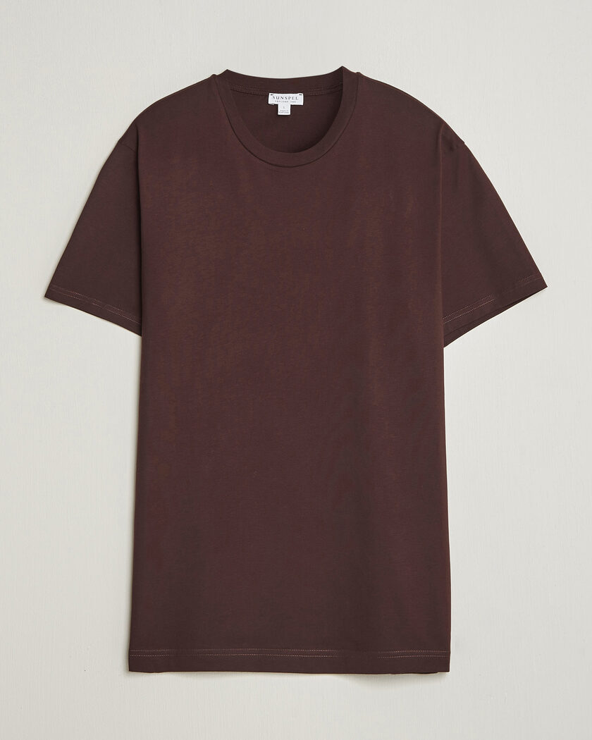 Sunspel Riviera Midweight T-Shirt Dark Brown – Brown