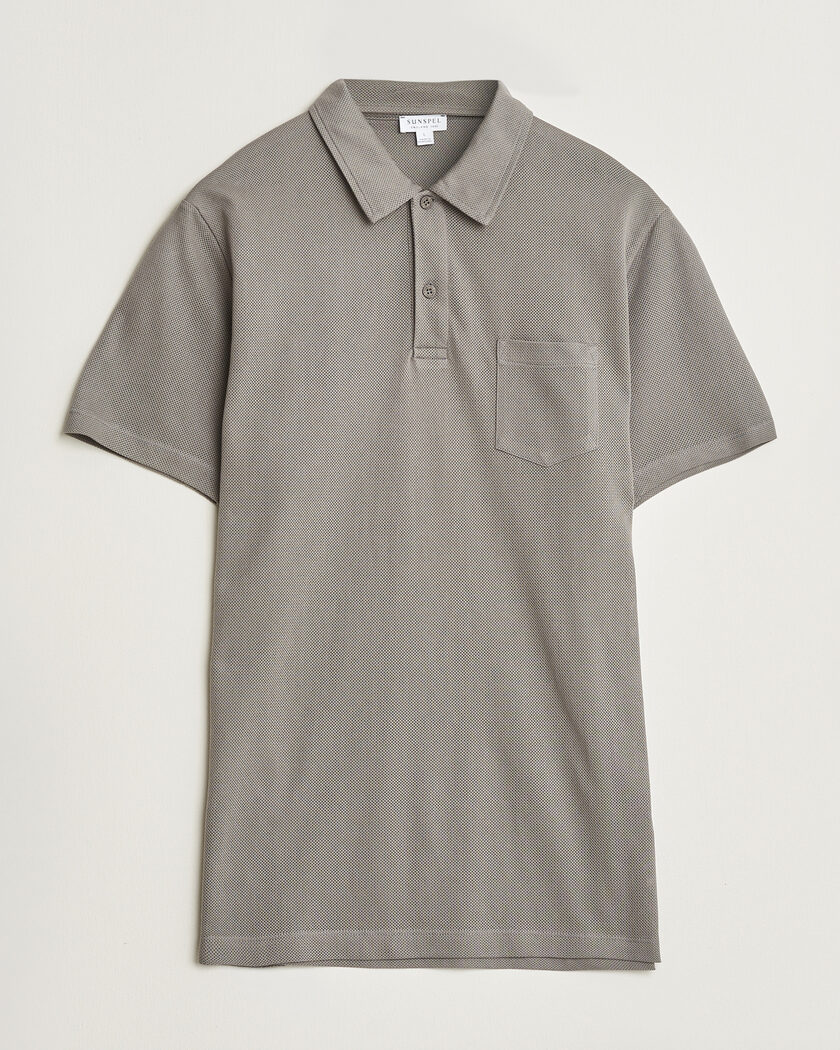 Sunspel Riviera Polo Shirt Smoke Grey – Grey