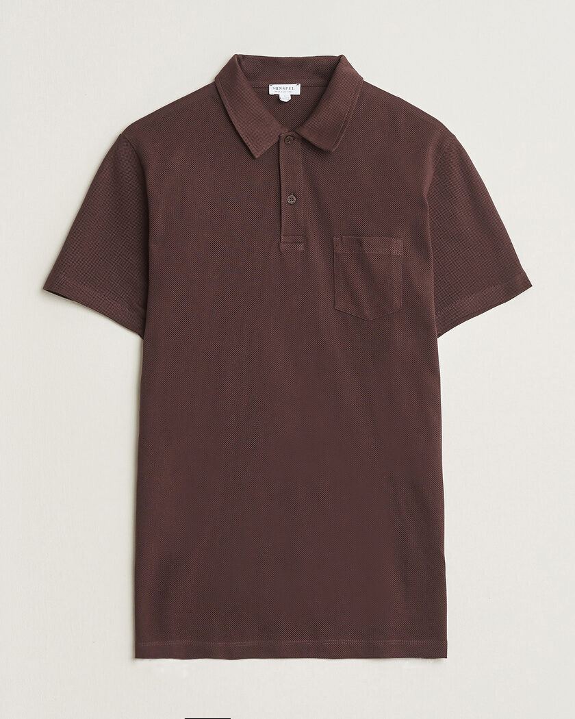 Sunspel Riviera Polo Shirt Dark Brown – Brown