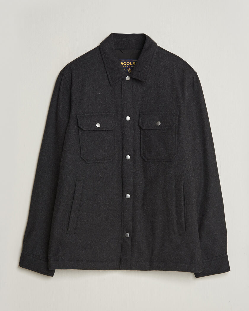 Woolrich Alaskan Wool Light Padded Shirt Jacket Faded Black – Black