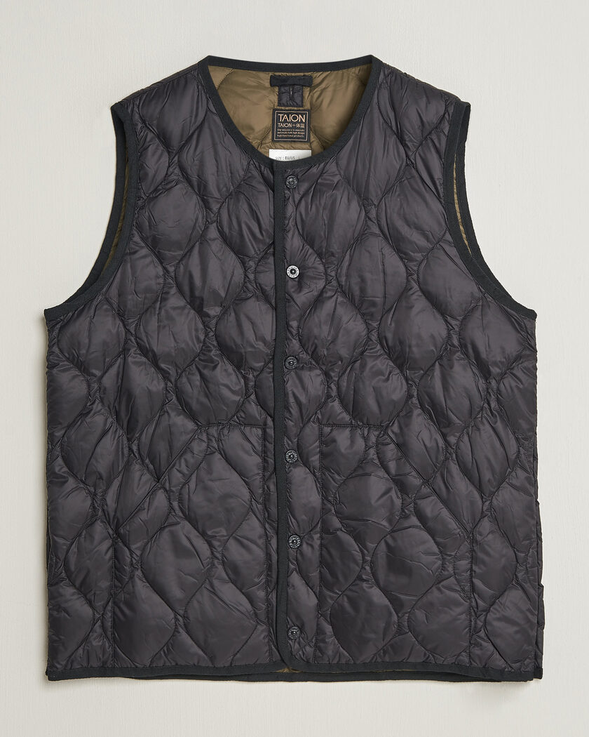 TAION Military Crew Neck Down Vest Black – Black