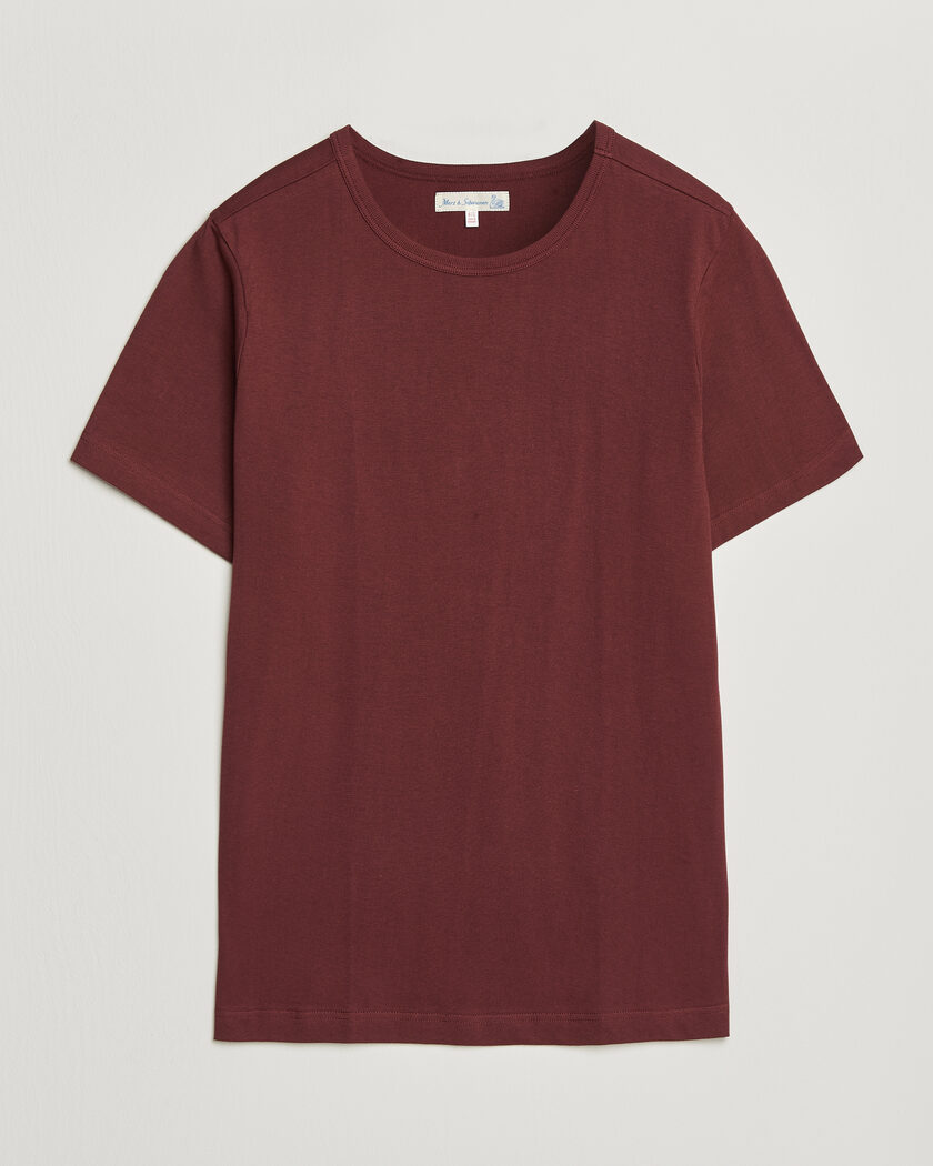 Merz b. Schwanen 1950s Classic Loopwheeled T-shirt Burgundy – Red
