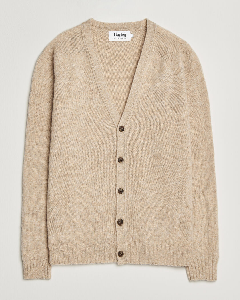BEAMS PLUS Argyle Mesh Cardigan Light Beige at CareOfCarl.com