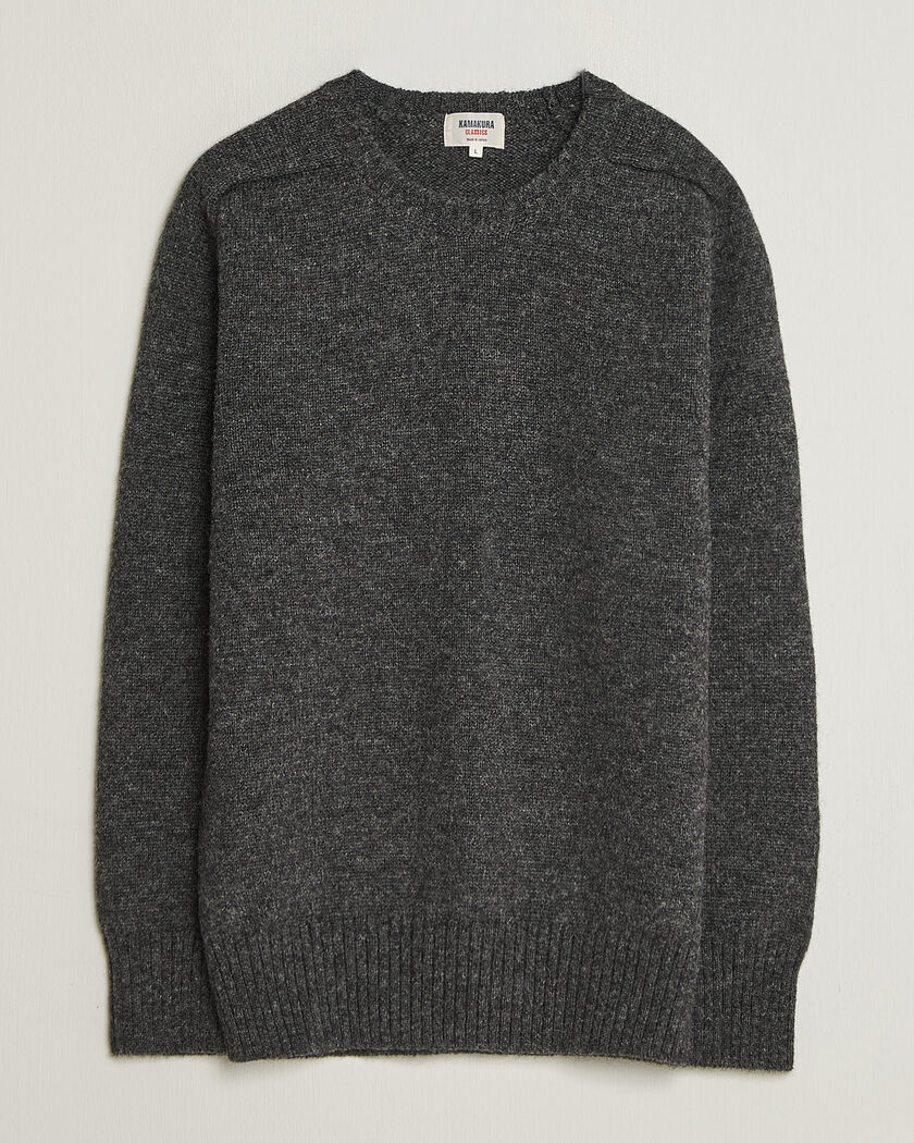 Kamakura Shirts 5 Gauge Shetland Sweater Gray – Grey